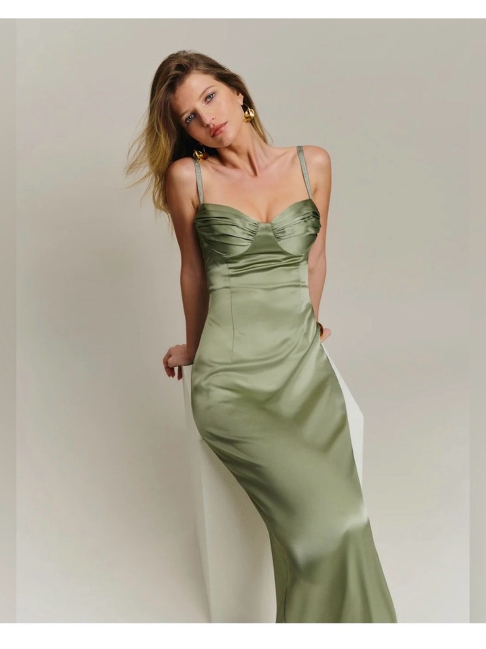Reformation Olive Stormi Satin Dress - Picture 2 of 6
